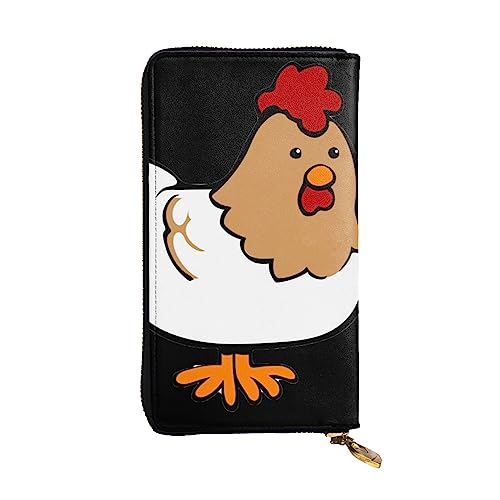 BONDIJ Farm Animals Frauen Geldbörsen PU Leder Lange Reißverschluss Kartenetui Mehrere Kartenfächer Clutch, Schwarz , Einheitsgröße von BONDIJ