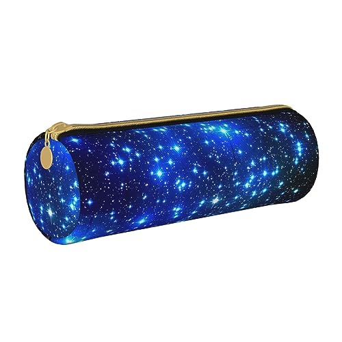 BONDIJ Galaxy Stars Gedruckt Frauen Leder Bleistift Beutel, Große Kapazität Bleistift Fall Stift Tasche Mit Reißverschluss Für Büro, Galaxy Stars, Einheitsgröße von BONDIJ