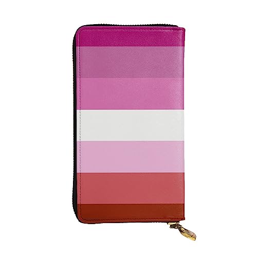 BONDIJ Regenbogen-Flagge Frauen Brieftaschen PU Leder Langer Reißverschluss Kartenetui Mehrere Kartenfächer Clutch, Schwarz, Einheitsgröße, Schwarz , Einheitsgröße von BONDIJ