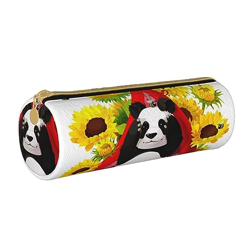 BONDIJ Sea Turtle Printed Frauen Leder Bleistift Beutel, Große Kapazität Bleistift Fall Stift Tasche Mit Reißverschluss Für Büro, Blume Sonnenblume Schwein Panda, Einheitsgröße von BONDIJ