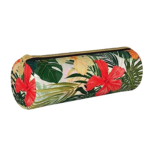 BONDIJ Sommer Hawaiian Gedruckt Frauen Leder Bleistift Beutel, Große Kapazität Bleistift Fall Stift Tasche Mit Reißverschluss Für Büro, Sommer Hawaii., Einheitsgröße von BONDIJ