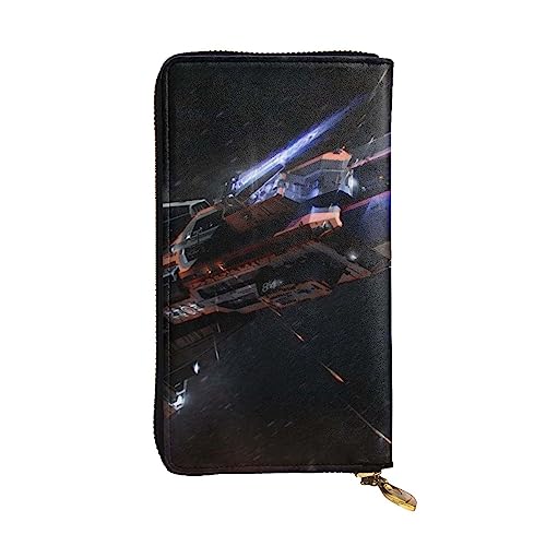 BONDIJ The expanse Space Battles Damen-Brieftaschen, PU-Leder, langer Reißverschluss, Kartenetui, mehrere Kartenfächer, Clutch, Schwarz, Einheitsgröße, Schwarz , Einheitsgröße von BONDIJ