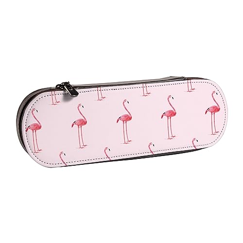 BONDIJ Underwater Coral Bedruckte Leder Bleistifttasche, Große Kapazität Stifttaschen Nette Bleistift Fall Kosmetik Organizer Tasche mit Reißverschluss, Flamingo, Einheitsgröße, Münzbeutel von BONDIJ