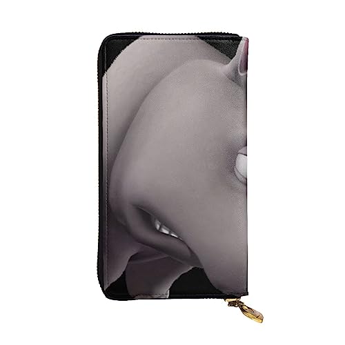 BONDIJ angry rhino Frauen Brieftaschen PU Leder Lange Reißverschluss Kartenetui Mehrere Kartenfächer Clutch, Schwarz, Einheitsgröße, Schwarz , Einheitsgröße von BONDIJ