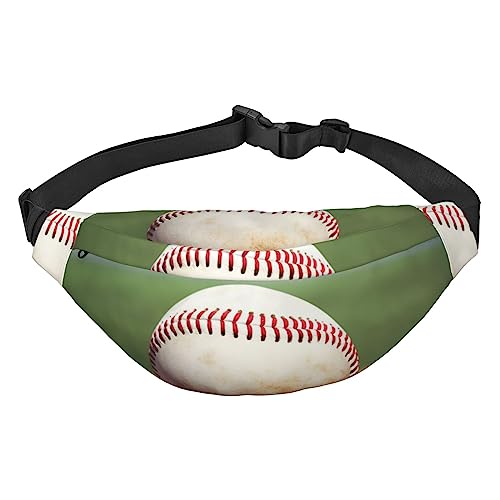 Baseball-Bauchtaschen für Damen und Herren, leichte, verstellbare Hüfttasche für Reisen, Wandern, Radfahren, Schwarz , Einheitsgröße von BONDIJ