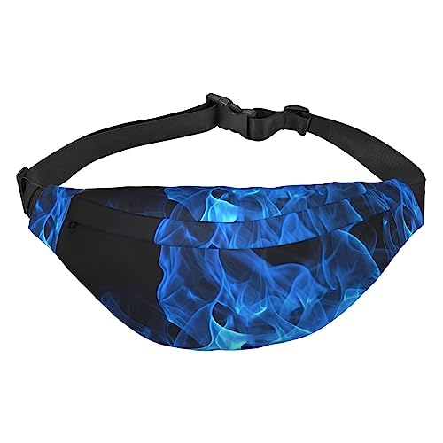 Blue Flame Bauchtaschen für Damen und Herren, leichte, verstellbare Hüfttasche für Reisen, Wandern, Radfahren, Schwarz , Einheitsgröße von BONDIJ