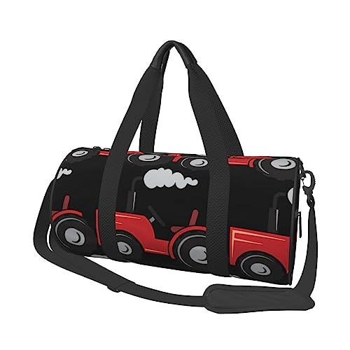 Cartoon Traktor Runde Turnbeutel Große Kapazität Reise Duffle Bag, langlebige Runde Reise Sport Taschen, Schwarz, Einheitsgröße, Schwarz , Einheitsgröße von BONDIJ