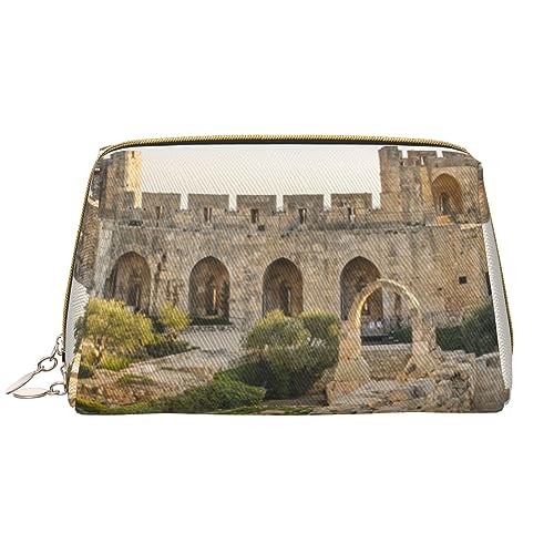 Deutscher Schäferhund Leder Waschbare Make-up-Tasche für Frauen, Reise-Kosmetiktaschen, tragbares Federmäppchen mit Reißverschluss, Israel im Turm, Einheitsgröße von BONDIJ