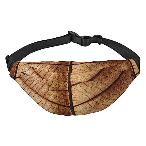 Dry Leaves Bauchtaschen für Damen und Herren, leichte, verstellbare Hüfttasche für Reisen, Wandern, Radfahren, Schwarz , Einheitsgröße von BONDIJ