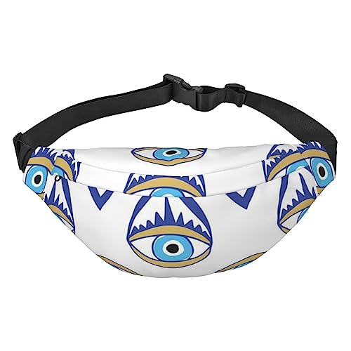 Eyes Gürteltasche mit blauen Mustern, für Damen und Herren, leichte, verstellbare Hüfttasche für Reisen, Wandern, Radfahren, Schwarz , Einheitsgröße von BONDIJ