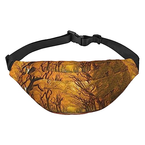 Fall Beautiful Autumn HD Fanny Packs für Damen Herren, leichte, verstellbare Hüfttasche für Reisen, Wandern, Radfahren, Schwarz , Einheitsgröße von BONDIJ