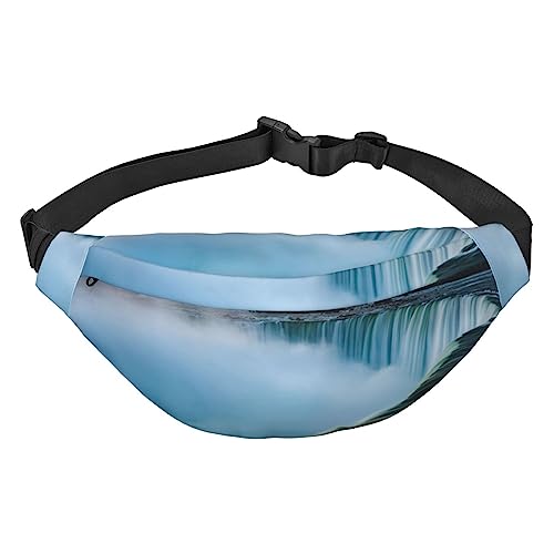 Falls Gürteltasche für Damen und Herren, natürliche Landschaft, leicht, verstellbar, für Reisen, Wandern, Radfahren, Schwarz , Einheitsgröße von BONDIJ