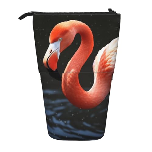 Federmäppchen, niedliches Stehendes Federmäppchen, einziehbarer Stifthalter, Blumen-Schreibwaren-Tasche, Flamingo, Einheitsgröße, Münzbeutel von BONDIJ