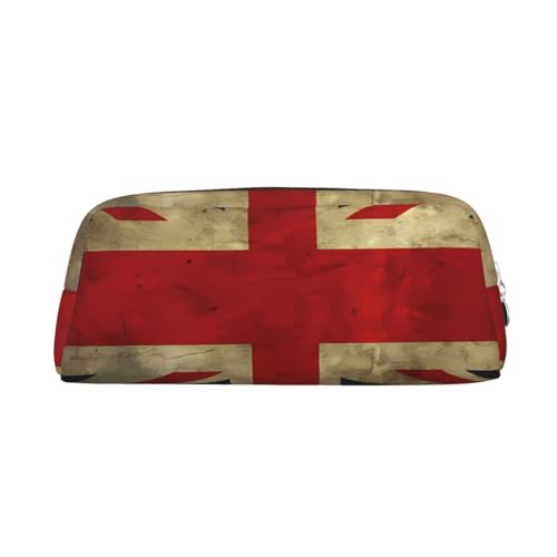 Federmäppchen aus Leder mit britischer Flagge, tragbar, Reise-Make-up-Tasche, große Kapazität, Kulturbeutel, Reißverschluss, Aufbewahrungstasche für Frauen und Mädchen, silber, Einheitsgröße, von BONDIJ