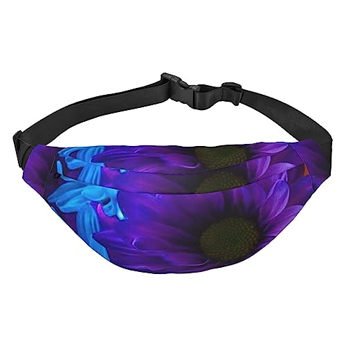 Flower Patern Bauchtaschen für Damen und Herren, leicht, verstellbar, für Reisen, Wandern, Radfahren, Schwarz, Einheitsgröße, Schwarz , Einheitsgröße von BONDIJ