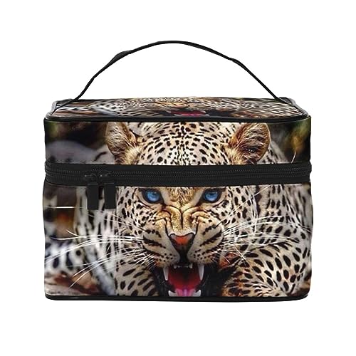 Frische Früchte Reise Make-up Tasche für Frauen, Wasserdichte Kosmetiktasche Faltbare Kulturbeutel Lehrer Geschenke, leopard, Einheitsgröße von BONDIJ