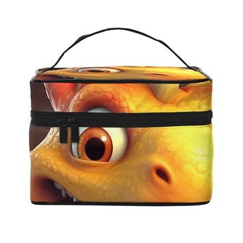 Funny Dragon Reise-Make-up-Tasche für Damen, wasserabweisend, Kosmetiktasche, faltbar, Kulturbeutel, Lehrergeschenk, Lustiger Drache, Einheitsgröße von BONDIJ