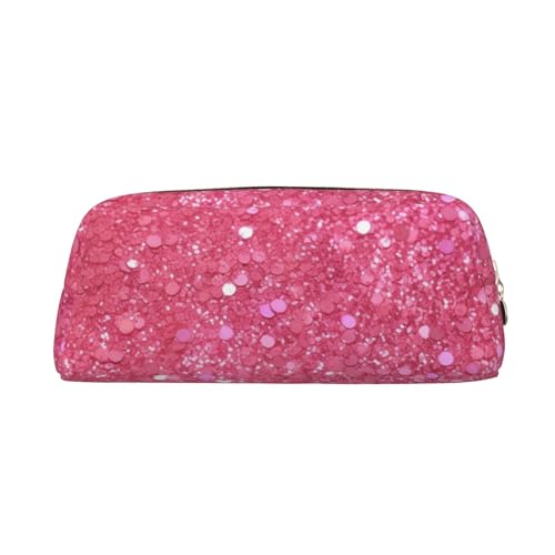 Glitzerndes rosa Glitzer-bedrucktes Leder-Federmäppchen, tragbare Reise-Make-up-Tasche, große Kapazität, Kulturbeutel, Reißverschluss, Aufbewahrungstasche für Frauen und Mädchen, gold, Einheitsgröße, von BONDIJ