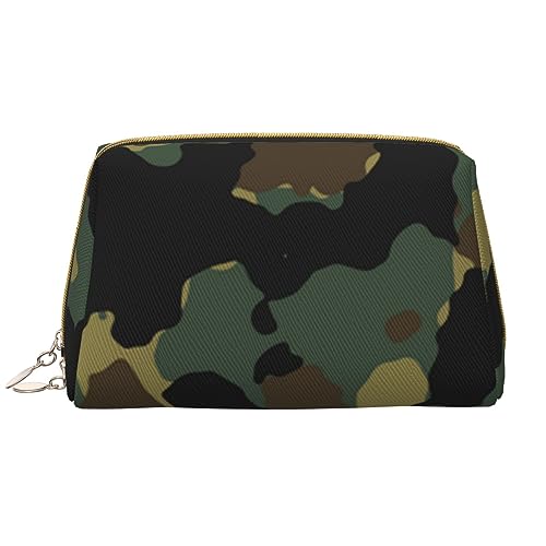 Happy Easter Leathers Waschbare Make-up-Tasche für Frauen, Reise-Kosmetiktaschen, tragbares Federmäppchen mit Reißverschluss, Camouflage-Muster, Einheitsgröße von BONDIJ