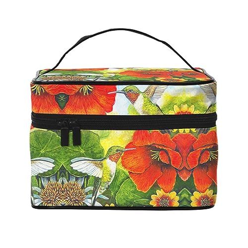 Hibiscus Daisy Flowers Reise Make-up Tasche für Frauen, wasserdichte Kosmetiktasche Faltbare Kulturtasche Lehrer Geschenke, Hibiskus Gänseblümchen Blumen, Einheitsgröße von BONDIJ