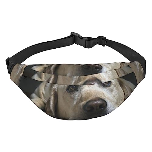 Lovely Labrador Dog Fanny Packs for Women Men Lightweight Adjustable Waist Bag for Travel Hiking Cycling, Black, One Size, Schwarz , Einheitsgröße von BONDIJ