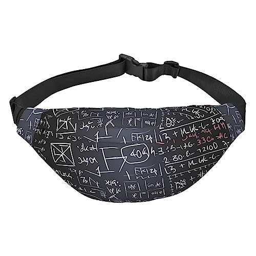 Math Formula Bauchtaschen für Damen und Herren, leichte, verstellbare Hüfttasche für Reisen, Wandern, Radfahren, Schwarz , Einheitsgröße von BONDIJ