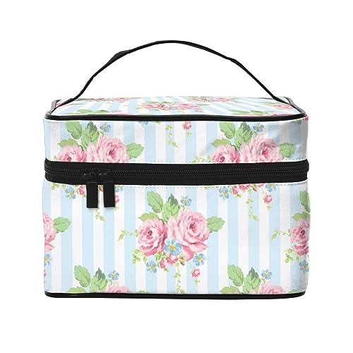 Quallen Illustration Reise Make-up Tasche für Frauen, wasserdichte Kosmetiktasche Faltbare Kulturbeutel Lehrer Geschenke, Gartenrosen, Einheitsgröße von BONDIJ