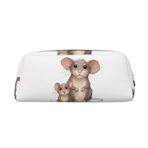 Ratten Bedrucktes Leder Federmäppchen Tragbare Reise Make-up Tasche Große Kapazität Kulturbeutel Reißverschluss Aufbewahrungstasche für Frauen Mädchen, silber, Einheitsgröße, Taschen-Organizer von BONDIJ