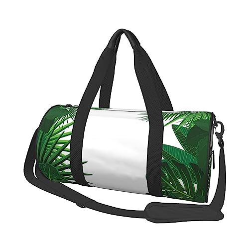 Runde Turnbeutel, Große Kapazität Reise Duffle Bag, Durable Exotic Tribe Tie Dye Stil Runde Reise Sport Taschen, Fantasie-Palmenblätter, Einheitsgröße von BONDIJ