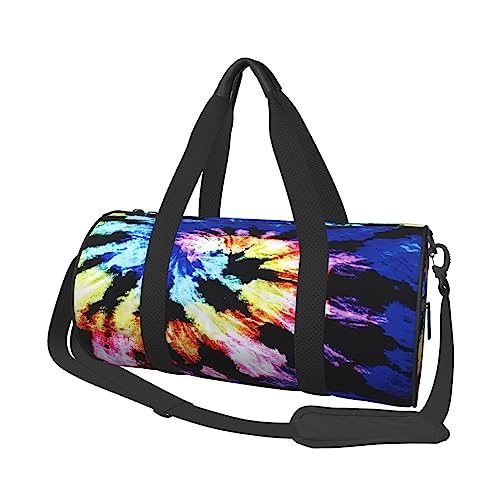 Runde Turnbeutel, große Kapazität Reise Duffle Bag, Durable Auge des Jaguar Runde Reise Sport Taschen, Exotischer Stamm, Batik-Stil (2), Einheitsgröße von BONDIJ