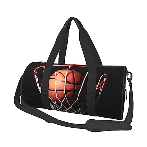 Runde Turnbeutel, große Kapazität Reise Duffle Bag, Durable Basketball Runde Reise Sport Taschen, Schwarz , Einheitsgröße von BONDIJ