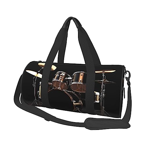 Runde Turnbeutel, große Kapazität Reise Duffle Bag, Durable Cool Drum Set Runde Reise Sport Taschen, Schwarz , Einheitsgröße von BONDIJ