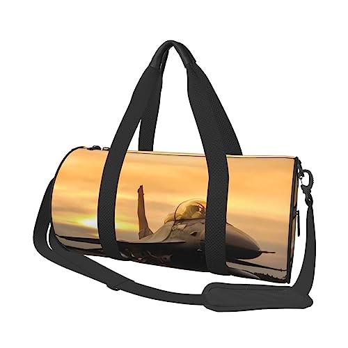 Runde Turnbeutel, große Kapazität Reise Duffle Bag, Durable Fall Hintergrund mit Hunden Runde Reise Sport Taschen, Falcon Fighter, Einheitsgröße von BONDIJ