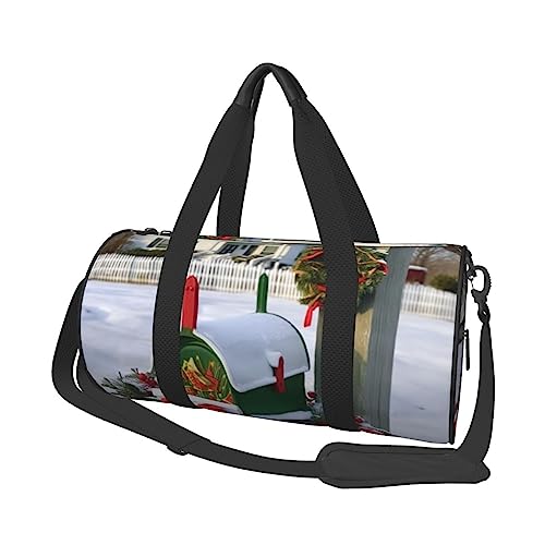 Runde Turnbeutel, große Kapazität Reise Duffle Bag, Durable Weihnachten Briefkasten und Geschenke Runde Reise Sport Taschen, Schwarz , Einheitsgröße von BONDIJ