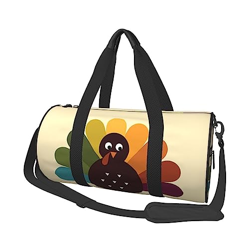 Turkey Runde Turnbeutel Große Kapazität Reise Duffle Bag, langlebige Runde Reise Sporttaschen, Schwarz, Einheitsgröße, Schwarz , Einheitsgröße von BONDIJ