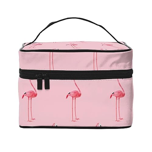 Unterwasser-Korallen-Reise-Make-up-Tasche für Frauen, wasserabweisende Kosmetiktasche, faltbare Kulturtasche, Lehrer-Geschenke, Flamingo, Einheitsgröße von BONDIJ