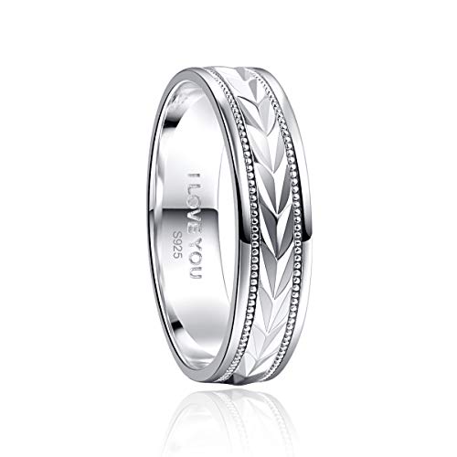 BONLAVIE 6MM Herren-Ehering Diamantschliff gemustert Comfort Fit anlaufgeschützt reines Silber Ring BONLAVIE 6MM Herren-Ehering Diamantschliff gemustert Comfort Fit anlaufgeschützt reines Silber Ring von BONLAVIE