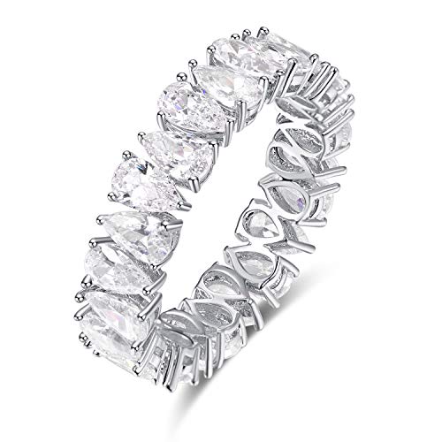 BONLAVIE 925 Sterling Silber 5A Zirkonia Ehering für Frauen Größe 60(19.1) von BONLAVIE