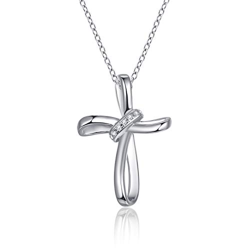 BONLAVIE Damen 925 Sterling Silber Zirkonia Kreuz Anhänger Halskette Geschenk für Mutter Schwester Freund, 18 " BONLAVIE Damen 925 Sterling Silber Zirkonia Kreuz Anhänger Halskette Geschenk für Mutter Schwester Freund, 18 " von BONLAVIE