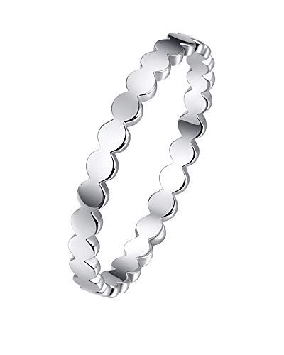 BONLAVIE 925 Sterling Silber klassisch einfach rund stapelbar Fingerring Versprechen Band Unisex (50(15.9)) von BONLAVIE