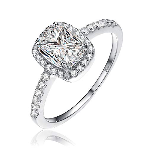 BONLAVIE Verlobungsring 925 Sterling Silber für Damen 5A CZ Classic Cushion Cut BONLAVIE Verlobungsring 925 Sterling Silber für Damen 5A CZ Classic Cushion Cut von BONLAVIE
