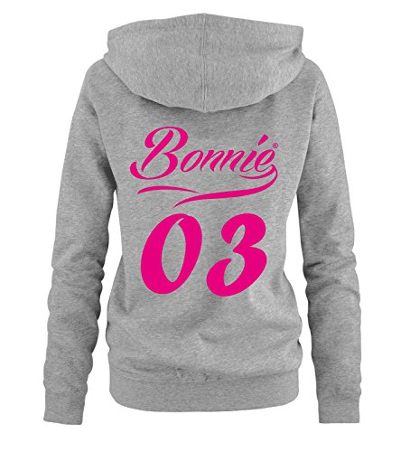 Bonnie 03 Style - Damen Hoodie - Grau / Pink Gr. S von BONNIE And CLYDE ®