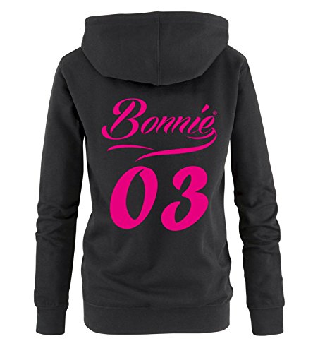 Bonnie 03 Style - Damen Hoodie - Schwarz / Pink Gr. M von BONNIE And CLYDE ®