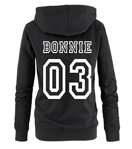 Bonnie College 03 - Damen Hoodie - Schwarz / Weiss Gr. L von BONNIE And CLYDE ®