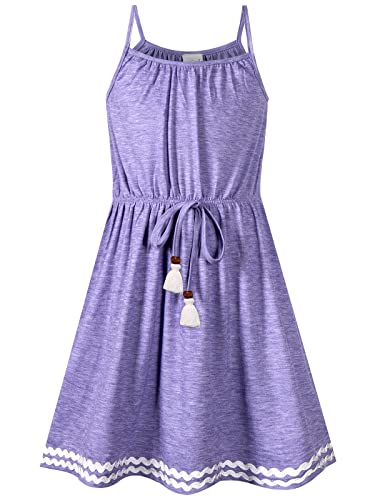 BONNY BILLY Mädchen Kleider Kinder Freizeit Sommerkleid Strandkleid Trägerkleid 10-11 Jahre/140-146 Lila von BONNY BILLY