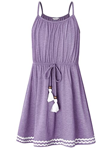 BONNY BILLY Mädchen Kleider Kinder Freizeit Sommerkleid Strandkleid Trägerkleid 5-6 Jahre/110-116 Lila-3 von BONNY BILLY