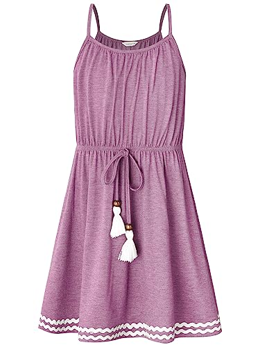 BONNY BILLY Mädchen Kleider Kinder Freizeit Sommerkleid Strandkleid Trägerkleid 10-11 Jahre/140-146 Lila-2 von BONNY BILLY