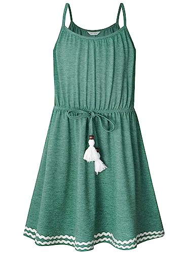 BONNY BILLY Mädchen Kleider Kinder Freizeit Sommerkleid Strandkleid Trägerkleid 10-11 Jahre/140-146 Grün-3 von BONNY BILLY