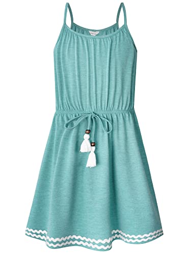 BONNY BILLY Mädchen Kleider Kinder Freizeit Sommerkleid Strandkleid Trägerkleid 10-11 Jahre/140-146 Grün-2 von BONNY BILLY