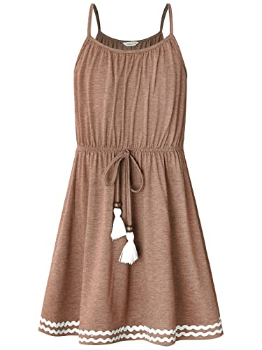 BONNY BILLY Mädchen Kleider Kinder Freizeit Sommerkleid Strandkleid Trägerkleid 3-4 Jahre/98-104 Braun-1 von BONNY BILLY